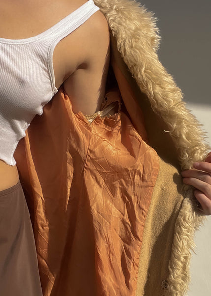 60's Blondie Fur Trim Coat (S)