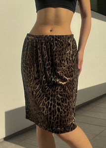 90’s Velvet Cheetah Midi Skirt (M)