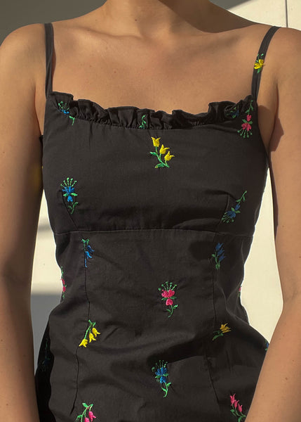 Floral Embroidered Mini Dress (S-S/M)
