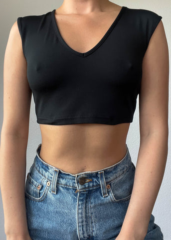 90's Classic Black Cropped Tank (S)