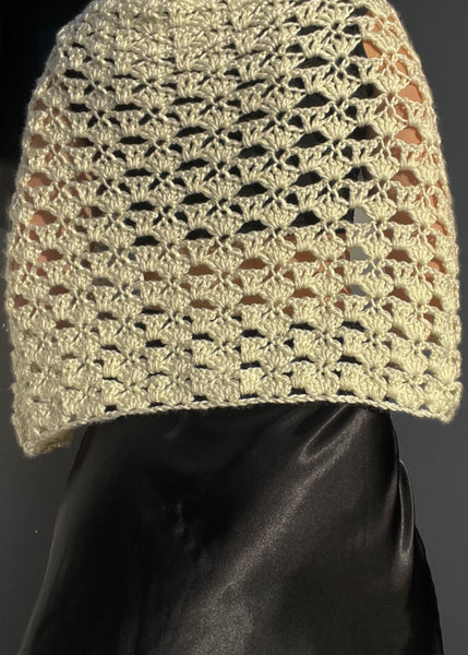 Y2k Cream Crochet Shawl