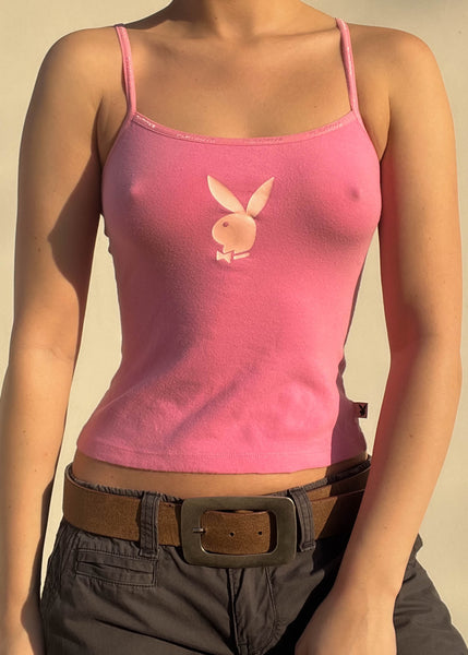 Y2k Pink Playboy Tank (S)