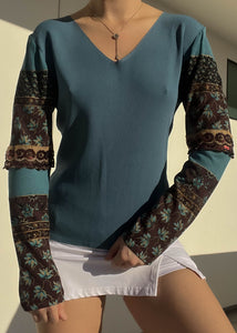 Sheila 90's Blue & Brown Knit (M)