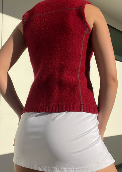 90's Red Double Zip Vest (XS-S)