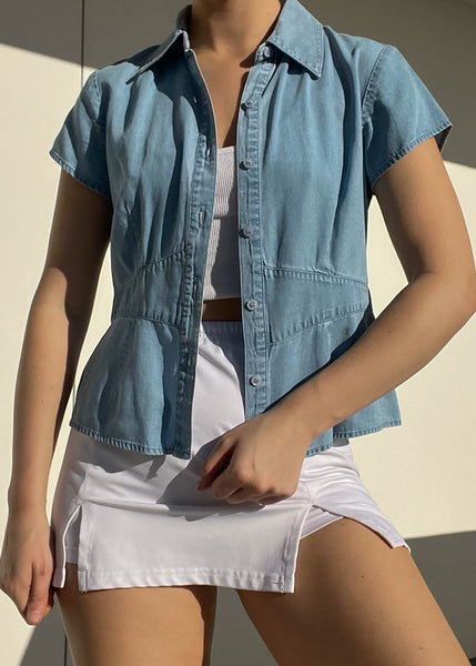 90's Denim Button Down Top (S)