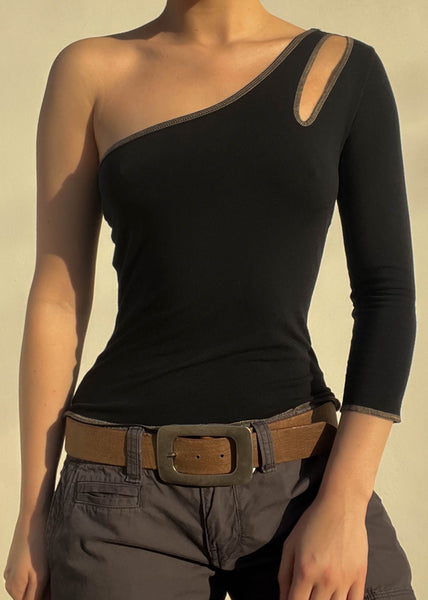 90's Single Sleeve Cut-Out Top (S)