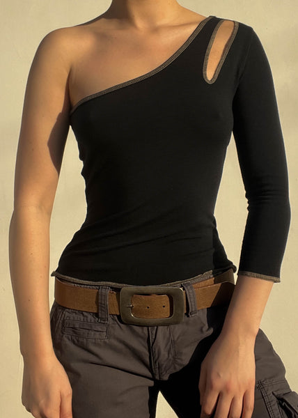 90's Single Sleeve Cut-Out Top (S)