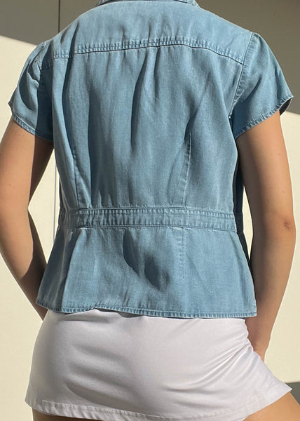 90's Denim Button Down Top (S)