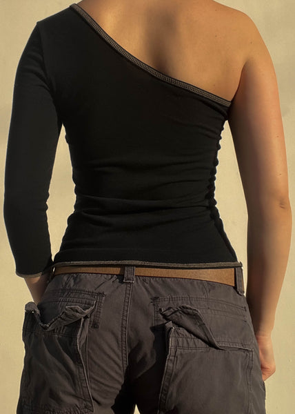 90's Single Sleeve Cut-Out Top (S)