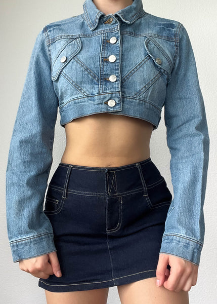 Y2k Denim Crop Jacket (S)