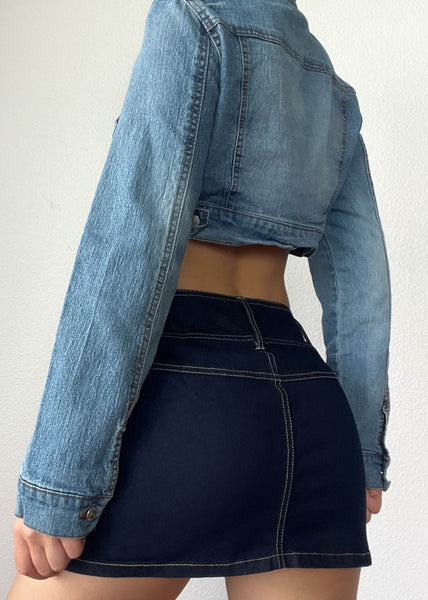 Y2k Denim Crop Jacket (S)