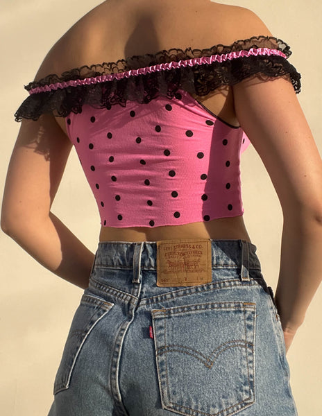 Pink Polka Dot Top (XS)