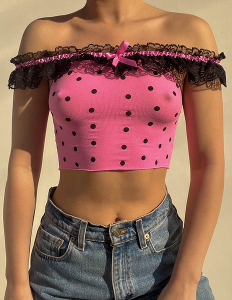 Pink Polka Dot Top (XS)