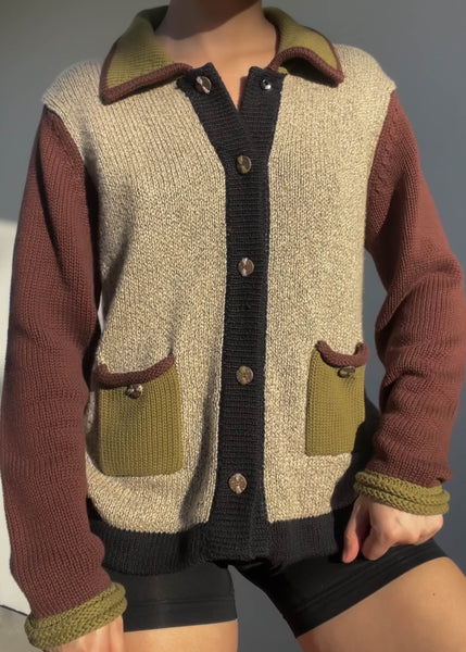 Clare Color-Block Cardigan (M)