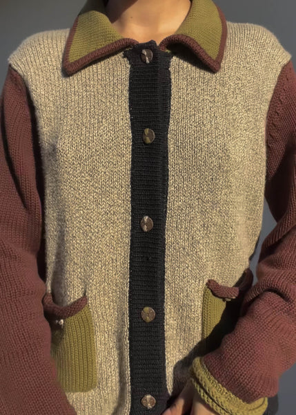 Clare Color-Block Cardigan (M)