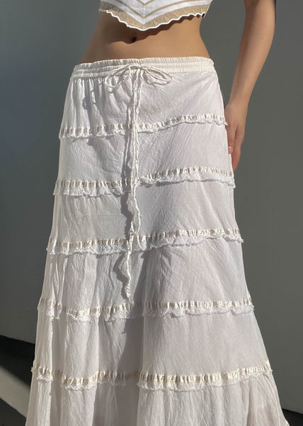 Y2k White Maxi Skirt (L)