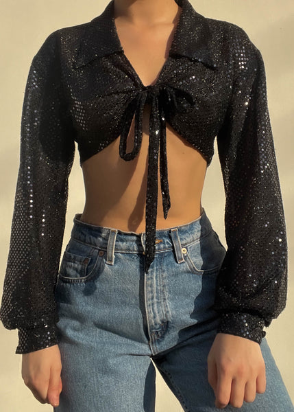 90's Shimmer Sequin Top (S)