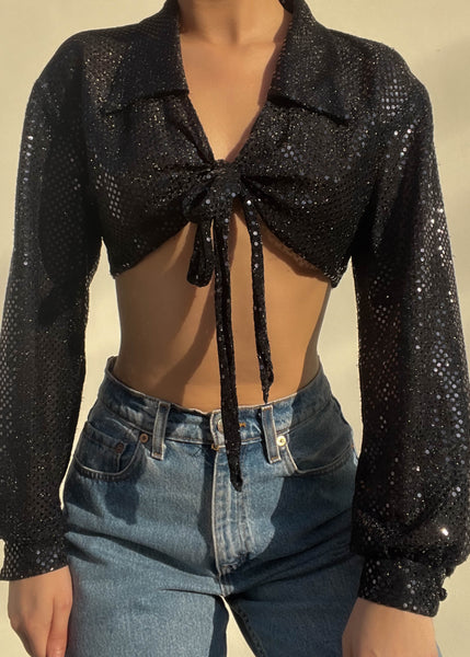90's Shimmer Sequin Top (S)
