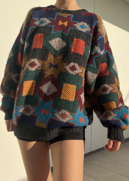 Elijah 80's Patterned Sweater (L)