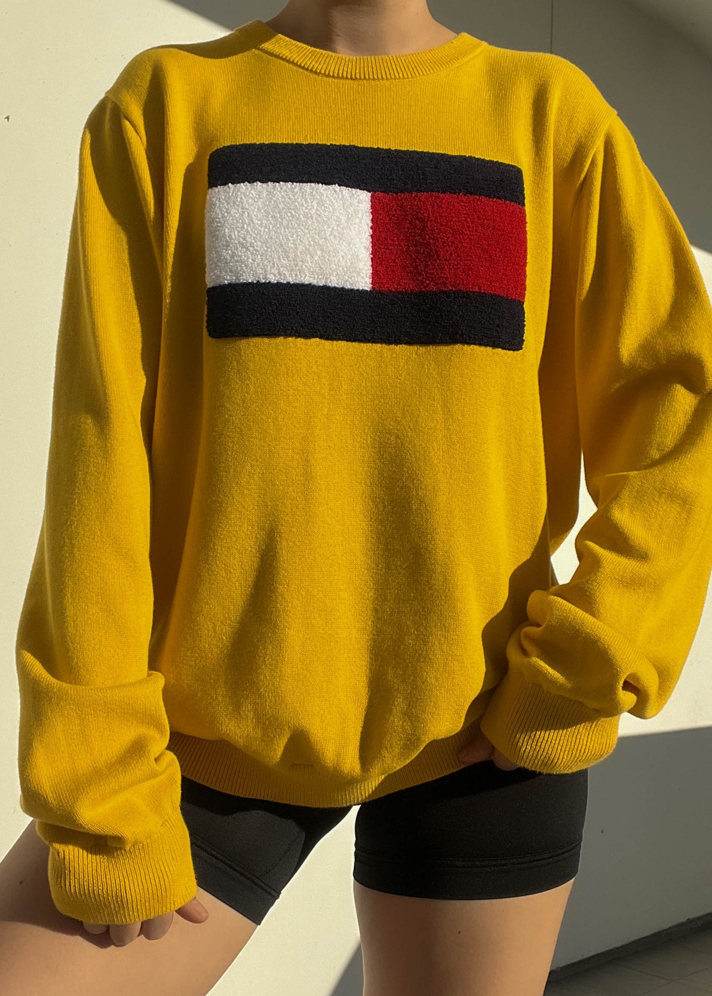 90's Mustard Tommy Knit (L)
