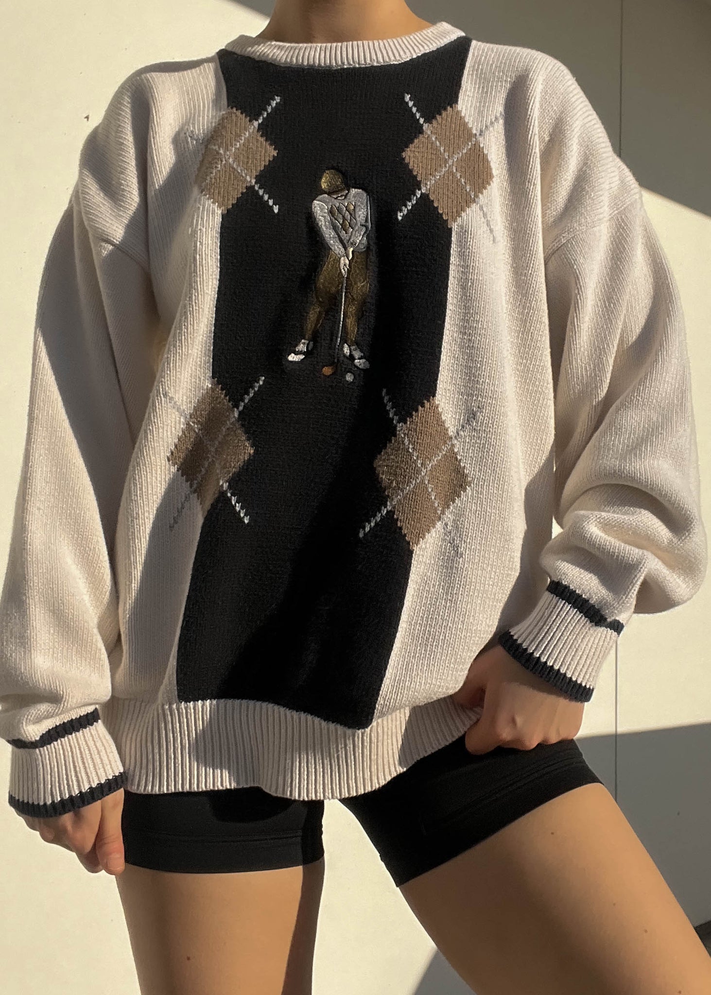 90's Argyle Golf Sweater (L)
