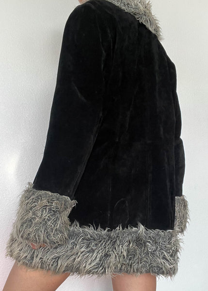 Mia 90's Fur Trim Coat (M)