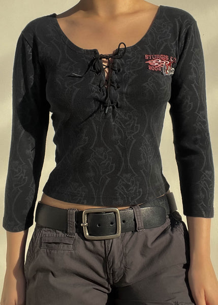 2004 Sturgis Lace Up Top (S)