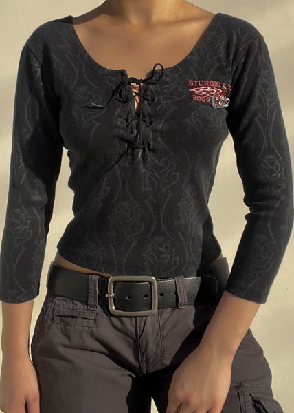 2004 Sturgis Lace Up Top (S)