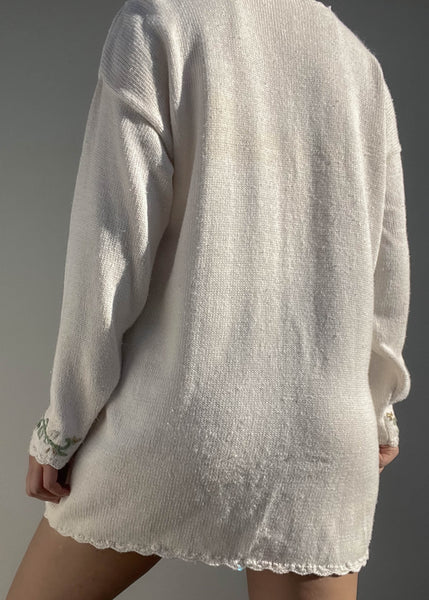 Embroidered Hearts Sweater Dress (M)