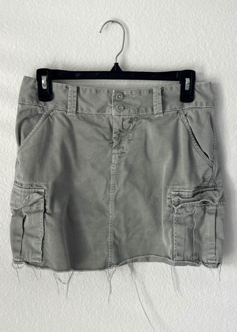 Y2k Gray Cargo Mini Skirt (M)