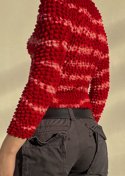 Red & Pink Scrunch Top (S-M)