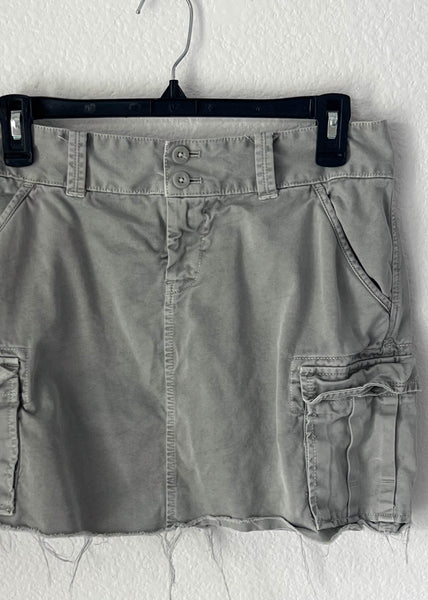 Y2k Gray Cargo Mini Skirt (M)