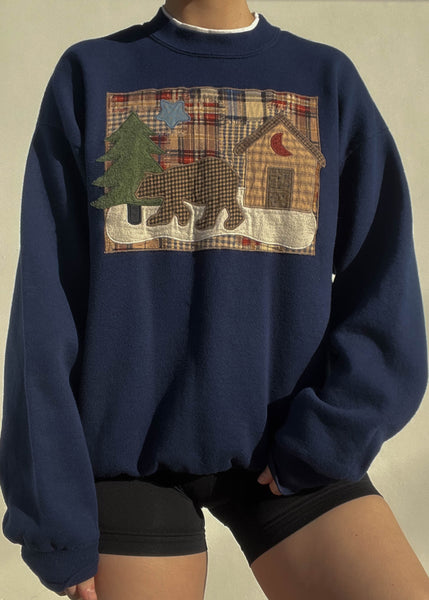 Grizzly Cabin Layered Crewneck (L)