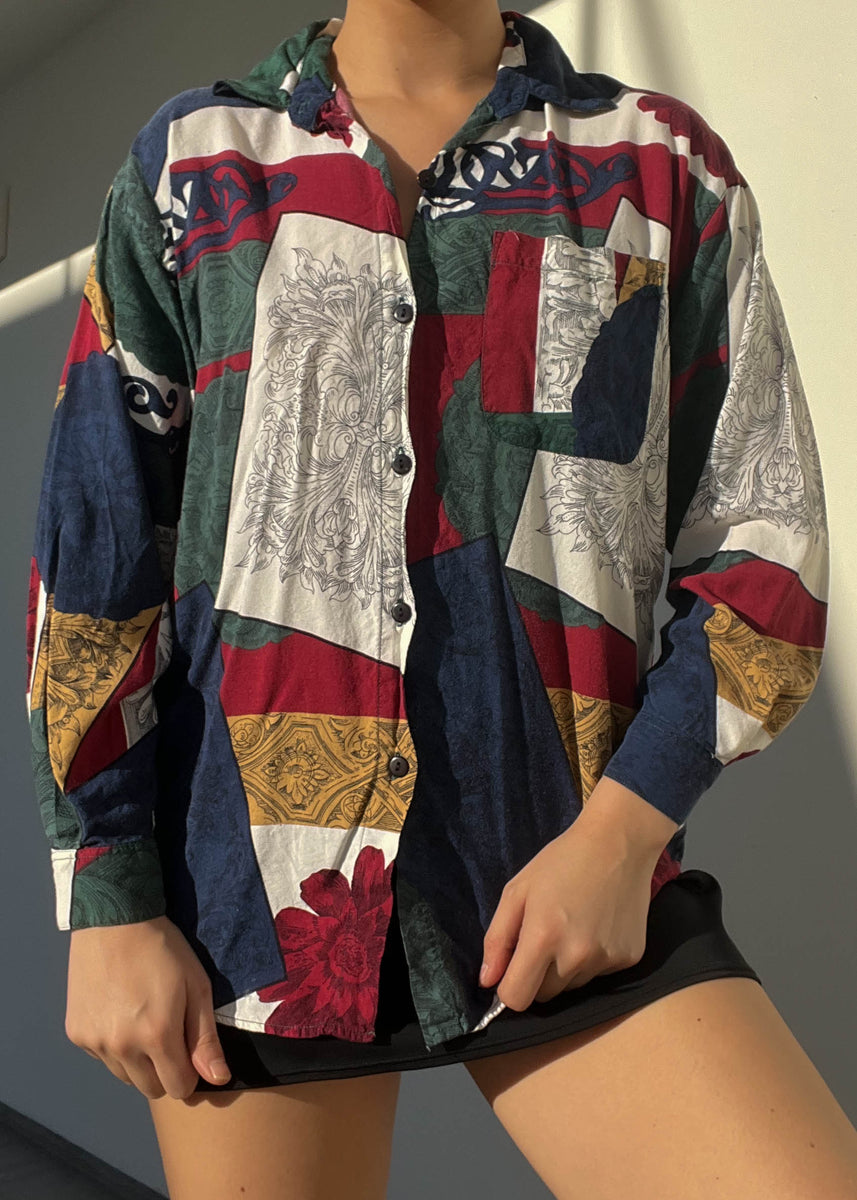 80's Patterned Button Down (S-M) – Retro and Groovy