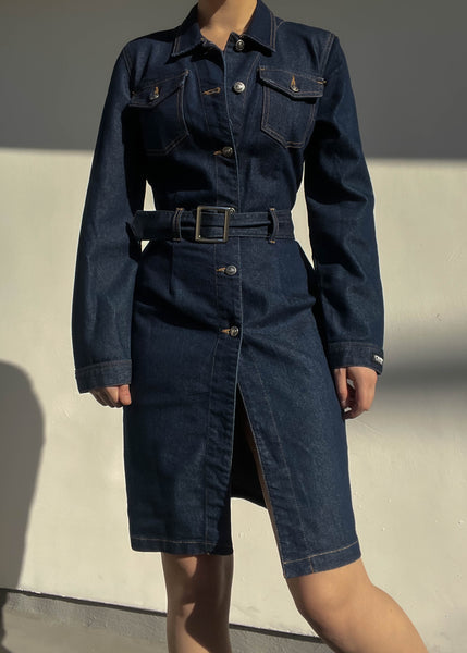 Denim Button Down Dress (M)