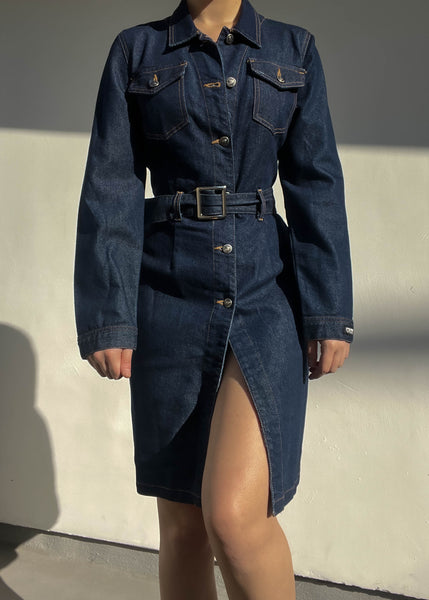 Denim Button Down Dress (M)