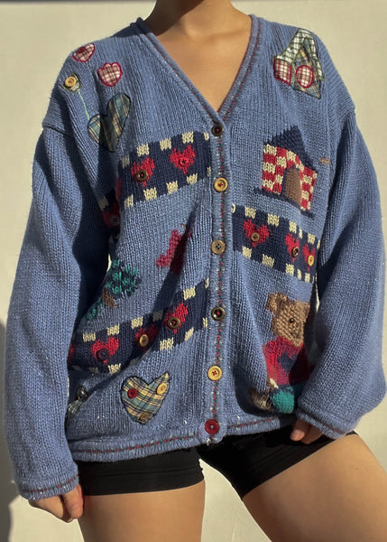 Teddy Button Cardigan (M-L)