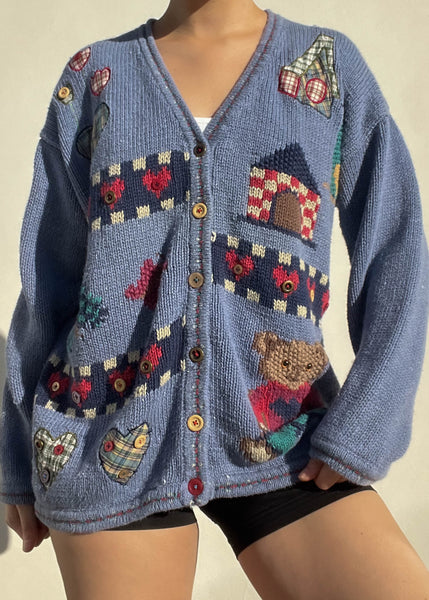 Teddy Button Cardigan (M-L)