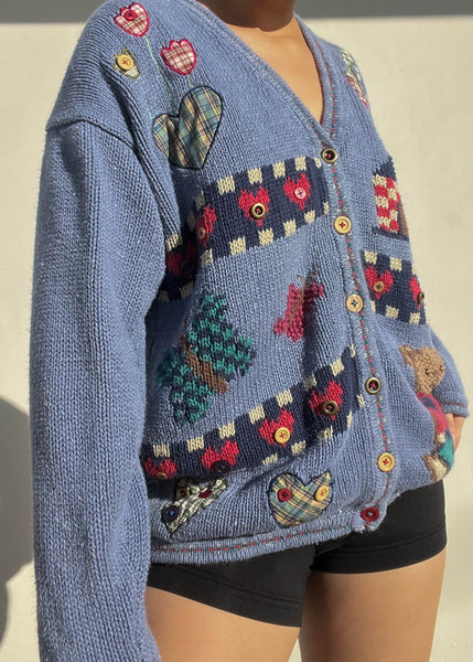 Teddy Button Cardigan (M-L)