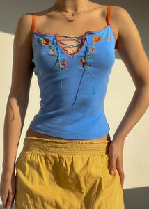 2000's Periwinkle Lace Up Tank (S)