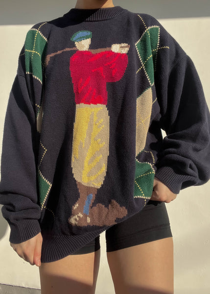 90’s Argyle Golf Knit (L-XL)