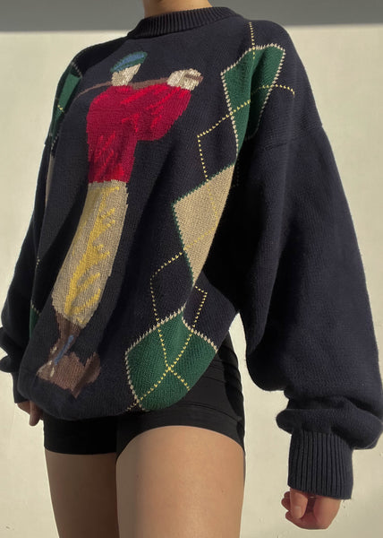 90’s Argyle Golf Knit (L-XL)