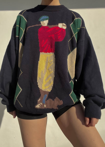 90’s Argyle Golf Knit (L-XL)