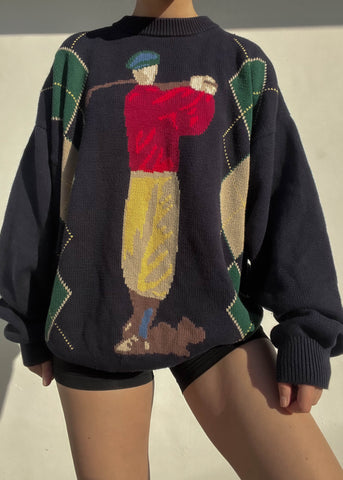 90’s Argyle Golf Knit (L-XL)