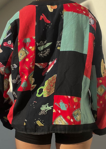 Patchwork Button Down Jacket (M)