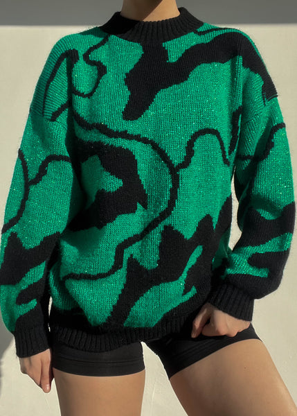 80's Sparkle Slime Sweater (S)