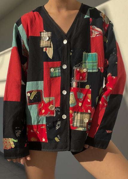 Patchwork Button Down Jacket (M)