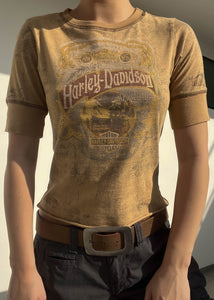 90's Rustic Harley Baby Tee (S)