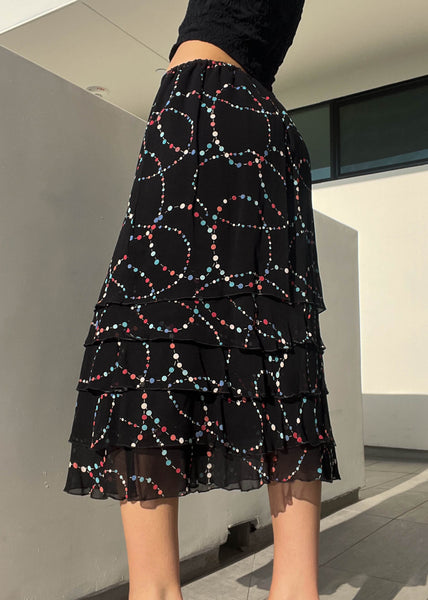 90’s Spots + Circles Midi Skirt (M)