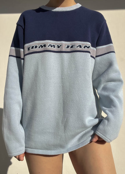 90's Baby Blue Tommy Knit (L-XL)